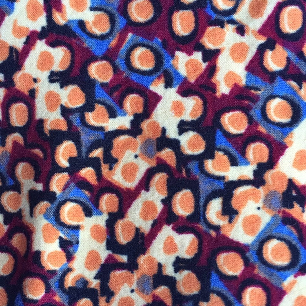 Lularoe Leggings TC  maroon/blue/yellow/black NWT